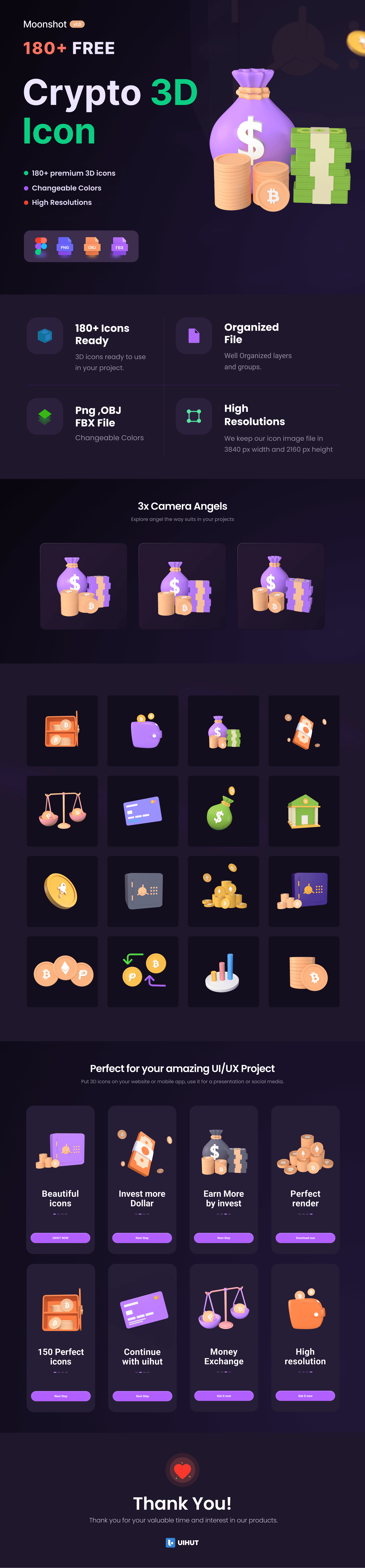 Crypto assets 3D Icons