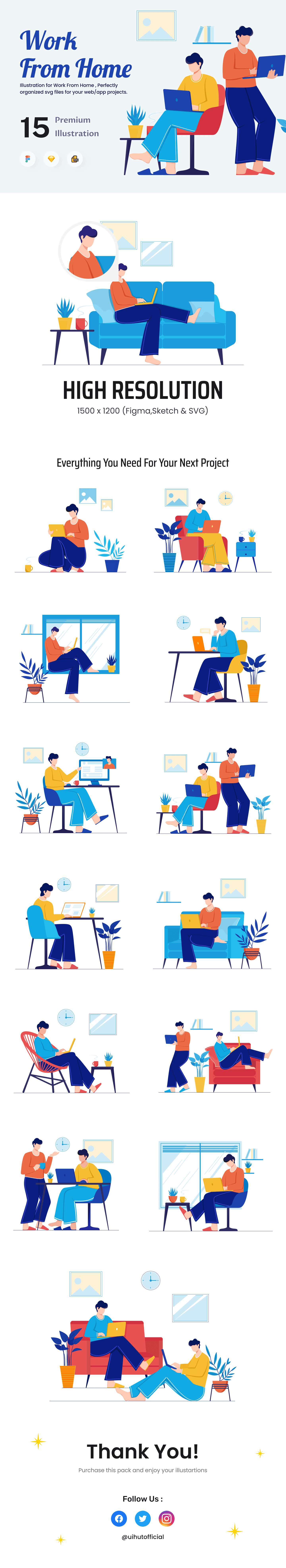 Work From Home Illustration Pack